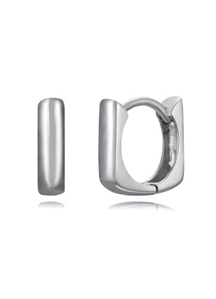 Sterling Silver Needle Street Fashion Geometry Pattern Round Earrings