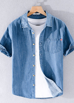 Cotton Short Sleeve Denim Shirt