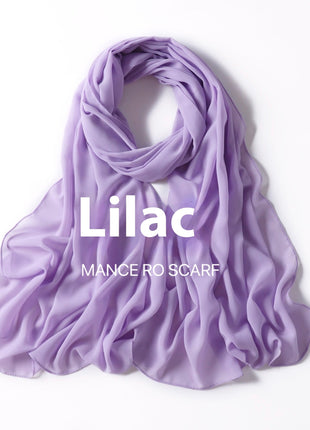 Pure Color Pearl Chiffon Scarf Headcloth Veil Chiffon Scarf