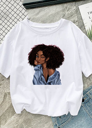 African girl short sleeve T-shirt