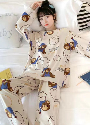 Long Sleeve Autumn Ins Two-piece Pyjamas Set