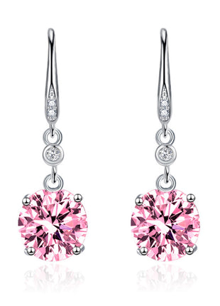 Luxury Round Single Diamond Hook Earrings