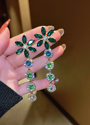 Sense Long Flower Tassel Earrings