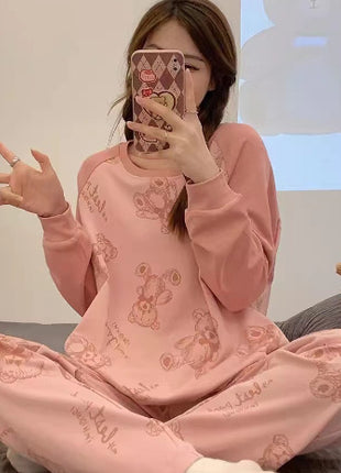 Long Sleeve Autumn Ins Two-piece Pyjamas Set