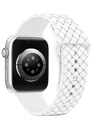 Woven Pattern Silicone Strap Applicable with Apple Smart Watch