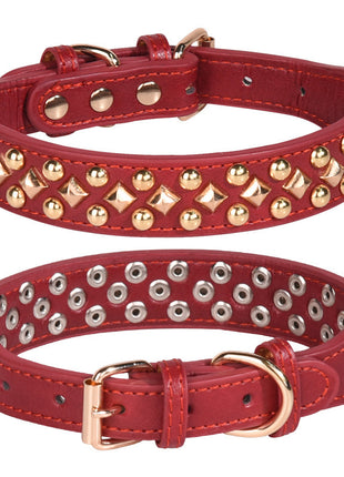 Rivet Leather Dog Collar