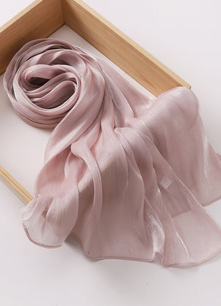 Breathable Cool Island Satin Smooth Silk Toe Scarf