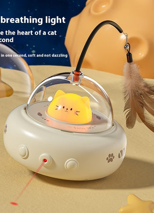 Smart Cat Toy Electric Teaser UFO Stick with Bell and Pointer