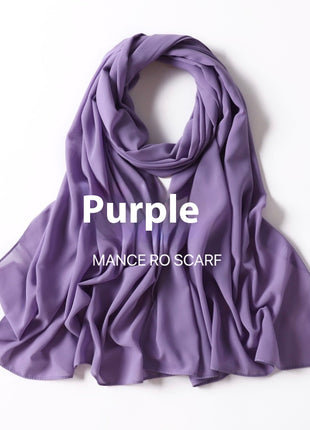 Pure Color Pearl Chiffon Scarf Headcloth Veil Chiffon Scarf