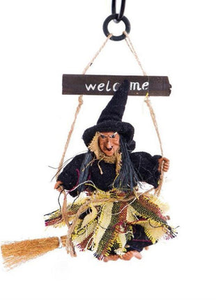 Halloween Flying Broomstick Witch Pendant