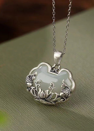 Cooperized Silver Distressed Matte Pendant Necklace