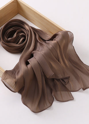 Breathable Cool Island Satin Smooth Silk Toe Scarf