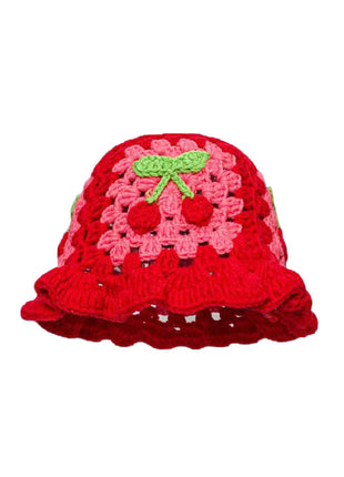 Retro Hollow Flower Handmade Knitted Hat
