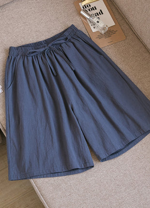Cotton and Linen Loose Shorts