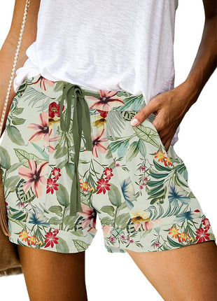 Printed High Waist Straight Shorts
