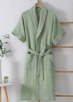 Pure Cotton Double-Layer Short Sleeve Nightgown