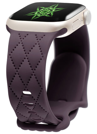 For Watch S9 Texture Silicone Butterfly Buckle Strap Compatible with Apple