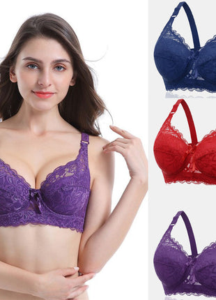 Cotton Cup Adjustable Lace Bra 3PS Set