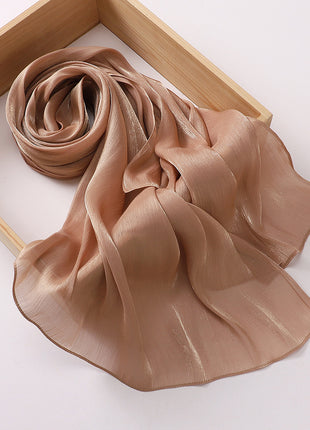 Breathable Cool Island Satin Smooth Silk Toe Scarf