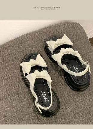 Korean-style Bow Platform Sandals