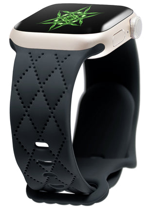 For Watch S9 Texture Silicone Butterfly Buckle Strap Compatible with Apple