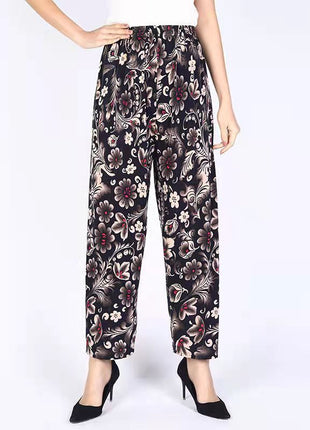 Loose Casual Ice Silk Stretch Nine-quarter Pants