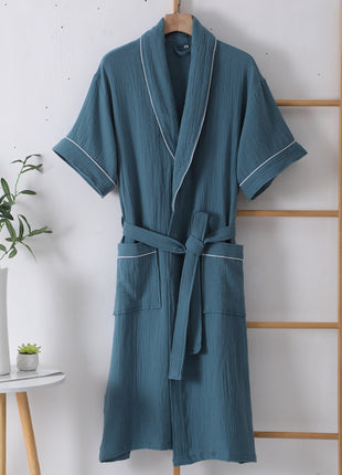 Pure Cotton Double-Layer Short Sleeve Nightgown