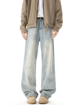 Retro Light Blue Straight Casual Jeans