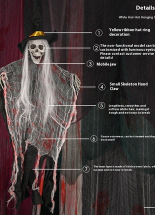 Halloween Skull Hanging Ghost White Hair Band