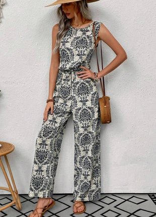 Waist Cinching Casual Straight Leg Jumpsuit