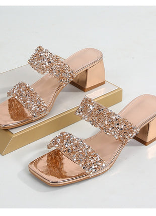 Bohemian Rhinestone Korean Style High Heel