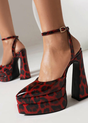 Leopard Pointed High Heels