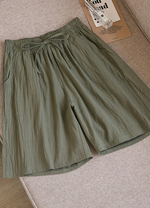 Cotton and Linen Loose Shorts