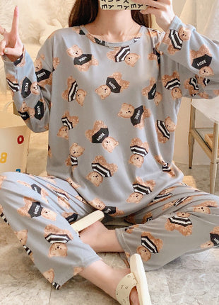 Long Sleeve Autumn Ins Two-piece Pyjamas Set