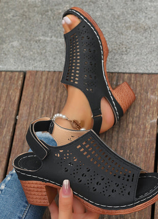 Open Toe Hollow Peep Toe Heels