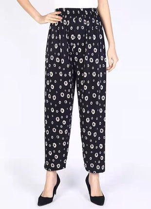 Loose Casual Ice Silk Stretch Nine-quarter Pants