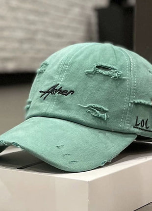 Korean Ins Retro Tattered Soft Jeans Peaked Cap