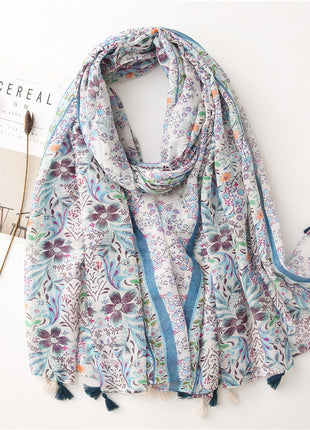 Japanese Style Artistic Cotton and Linen Scarf Bohemian Cashew