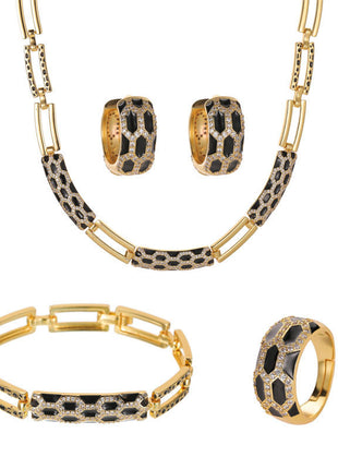 Korean Diamond Necklace, Bracelet, Ring & Earring set