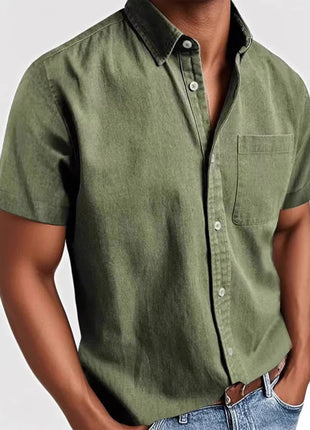 Single-breasted Shirt Men's Short Sleeve