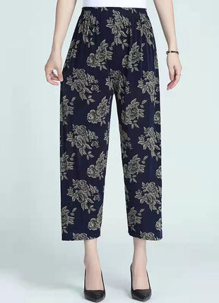 Loose Casual Ice Silk Stretch Nine-quarter Pants