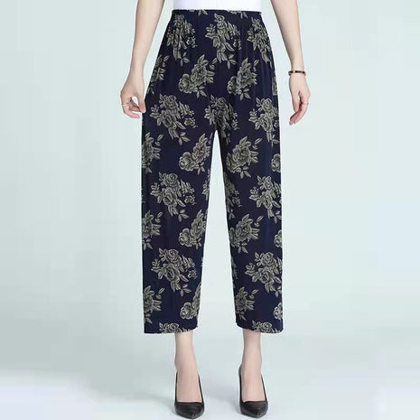Loose Casual Ice Silk Stretch Nine-quarter Pants