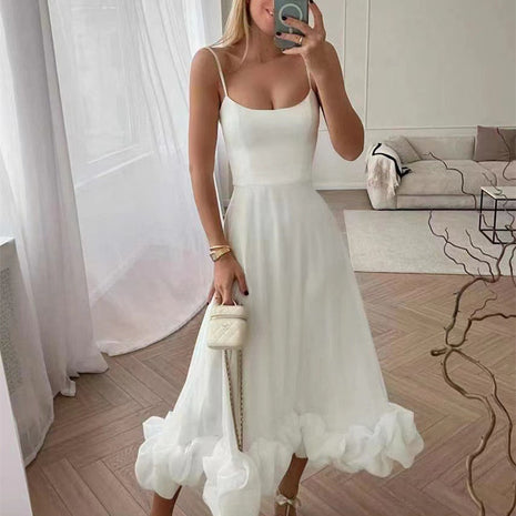 Suspenders Large Flower Swing Three-dimensional Dress