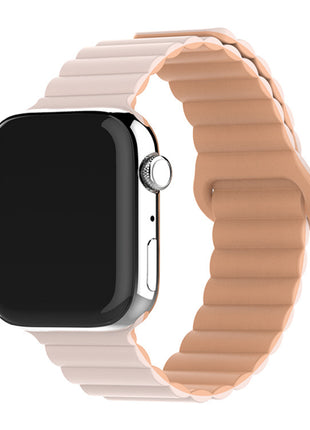 Two-color Silicone Magnetic Back Ring Buckle Band Applicable with Apple watch