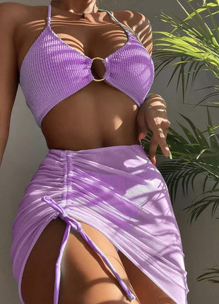 3pcs Halter Summer Fashion Personalized Three-point Beach Swimsuit