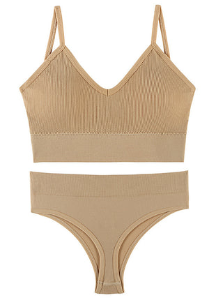 Light Steel Free French Triangle Cup Bar & Pantie Set