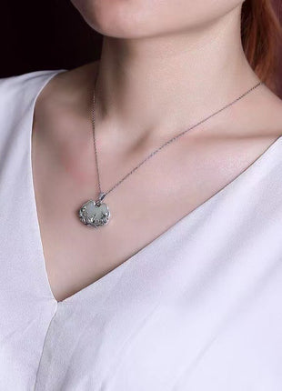 Cooperized Silver Distressed Matte Pendant Necklace