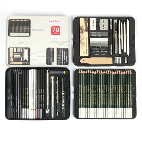 70pcs Sketch Pencil Set with Iron Box