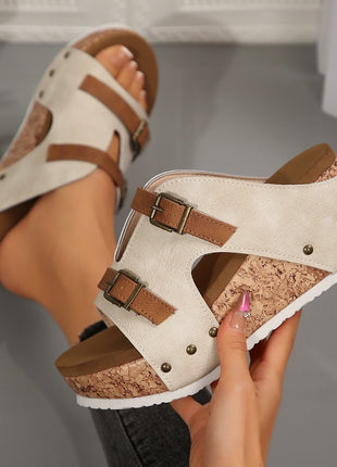 Plus Size Wedge Peep Toe Mule