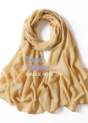 Pure Color Pearl Chiffon Scarf Headcloth Veil Chiffon Scarf